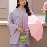 2PC Stitched Jacquard Embroidered Suit (SPL2PEC024)