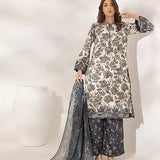 3PC Unstitched Printed Lawn Silk Suit (ASI283)