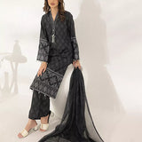 3PC Unstitched Printed Lawn Silk Suit (ASI281)