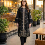 2PC Stitched Cambric Embroidered Suit (PML2PEC239)