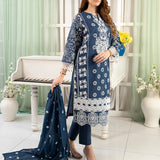 3PC Stitched Cambric Embroidered Suit (PML3PBC288)