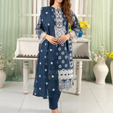 3PC Stitched Cambric Embroidered Suit (PML3PBC288)
