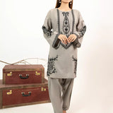 2PC Stitched khaddar Embroidered Suit (WP7L2PEE413)
