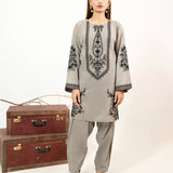 2PC Stitched khaddar Embroidered Suit (WP7L2PEE413)