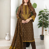 3PC Stitched Jacquard Embroidered Suit (EUAL3PEF237)