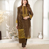 3PC Stitched Jacquard Embroidered Suit (EUAL3PEF237)