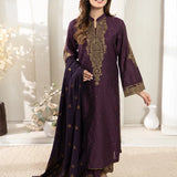 3PC Stitched Jacquard Embroidered Suit (EUAL3PEF234)