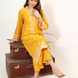 2PC Stitched khaddar Embroidered Suit (WP7L2PEE414)