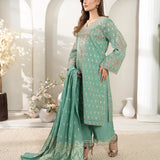 3PC Stitched Jacquard Embroidered Suit (EUAL3PEF232)