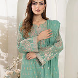 3PC Stitched Jacquard Embroidered Suit (EUAL3PEF232)