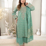 3PC Stitched Jacquard Embroidered Suit (EUAL3PEF232)