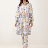 2pc - Stitched Floral Printed Cambric Suit