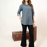 1PC Stitched Basic Denim Shirt (WP7L1PBE486-B)