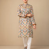 1pc - Stitched Basic Printed Cotton Silk Shirt