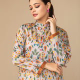 1pc - Stitched Basic Printed Cotton Silk Shirt