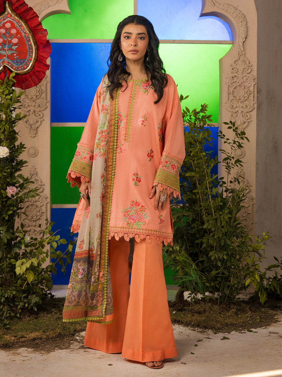 3pc Unstitched Dyed Embroidered Suits
