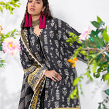 3pc Unstitched - Printed Lawn Silk (SI9)