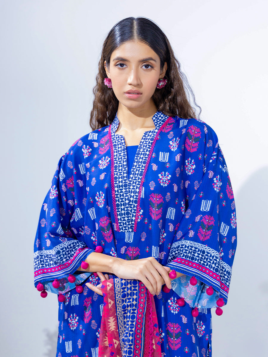 3pc Unstitched - Printed Lawn Silk