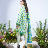 3PC Stitched Printed Lawn Silk Suit (SI14)