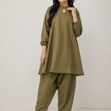 2pc Stitched Solid Khaddar Pret