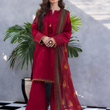 3pc- Unstitched Dyed Embroidered Lawn Suit