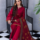 3pc- Unstitched Dyed Embroidered Lawn Suit