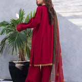 3pc- Unstitched Dyed Embroidered Lawn Suit