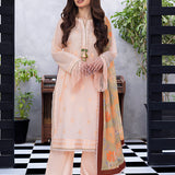 3pc- Unstitched Dyed Embroidered Lawn Suit