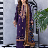 3pc- Unstitched Dyed Embroidered Lawn Suit