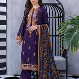 3pc- Unstitched Dyed Embroidered Lawn Suit