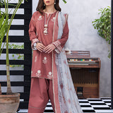 3pc- Unstitched Dyed Embroidered Lawn Suit