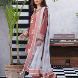 3pc- Unstitched Dyed Embroidered Lawn Suit