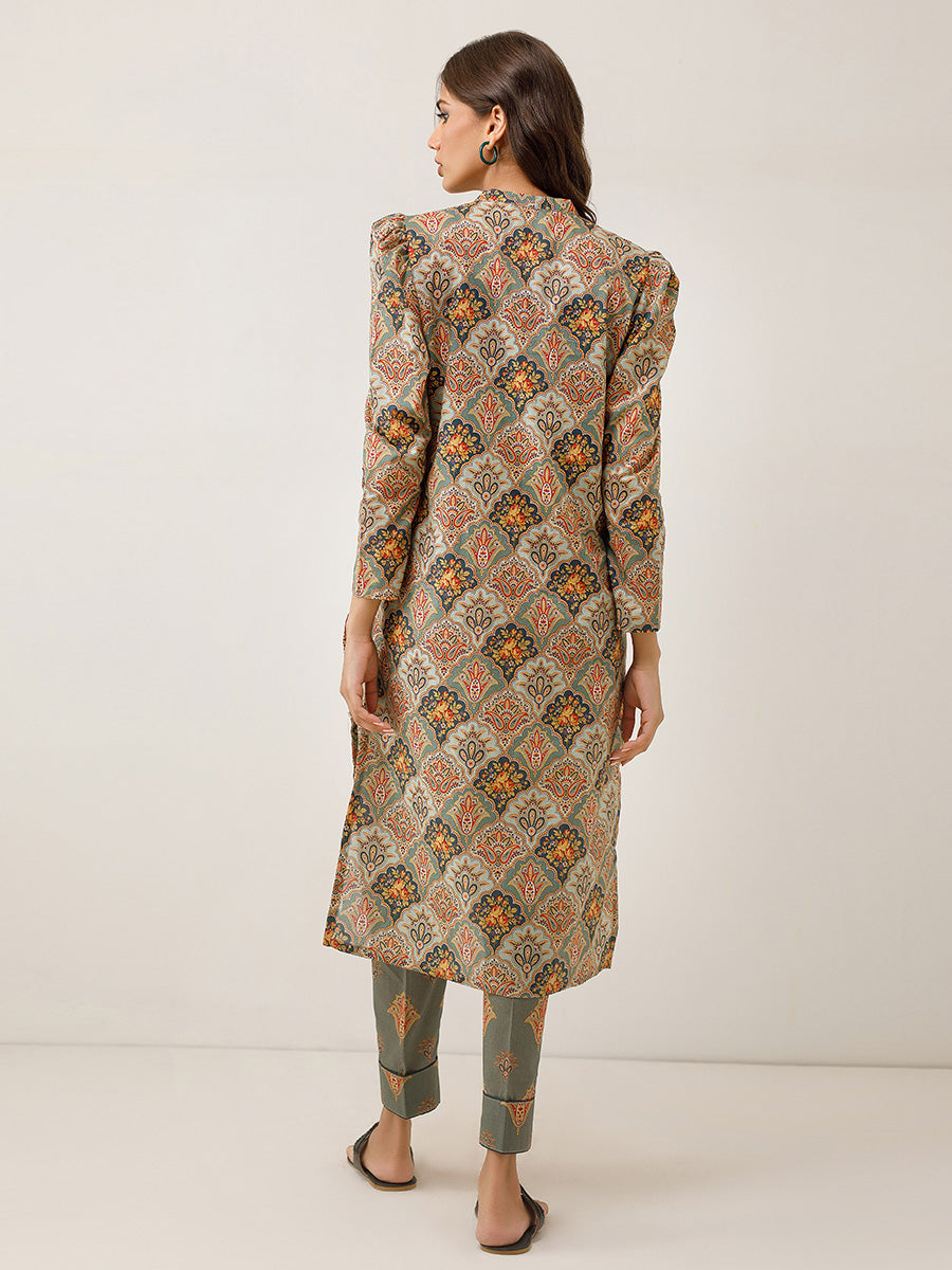 2pc - Stitched Floral Printed Cambric Suit