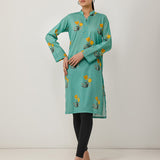 1pc - Stitched Basic Printed Lawn  Shirt