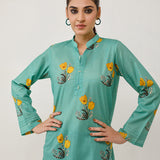 1pc - Stitched Basic Printed Lawn  Shirt