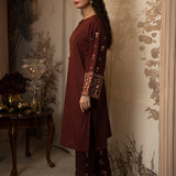 2pc Solid Embroidered Stitched Suit