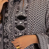 3PC Stitched Printed Lawn Silk Dress