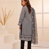 3PC Stitched Printed Lawn Silk Dress