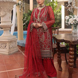 3PC UNSTITCHED FESTIVE EMBROIDERED SUIT (NO013)