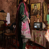 3pc Unstitched - Dyed Embroidered Khaddar Shirt with Haring Bone Lurex Shawl