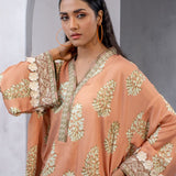 1PC Unstitched Printed Dobby Silk Lawn Kurti