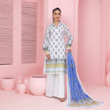 3pc Unstitched - Printed Lawn Suit