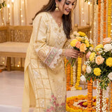 2PC Stitched Cotton Silk Embroidered Suit (EUAL2PELP214)