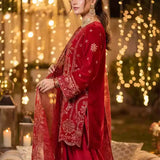 3PC Stitched Cotton Net Embroidered Suit (SUNW6NO047)