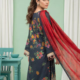 3PC Unstitched Lawn Printed Embroidered Suit (SUNS8FS223)