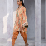 1PC Unstitched Printed Dobby Silk Lawn Kurti