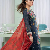 3PC Unstitched Lawn Printed Embroidered Suit (SUNS8FS223)