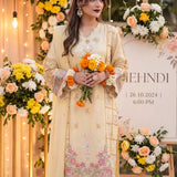 2PC Stitched Cotton Silk Embroidered Suit (EUAL2PELP214)