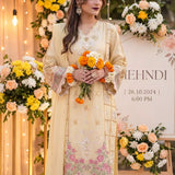 2PC Stitched Cotton Silk Embroidered Suit (EUAL2PELP214)