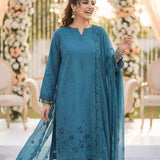 3PC Unstitched Cambric Embroidered Suit (SSW6U3P885)